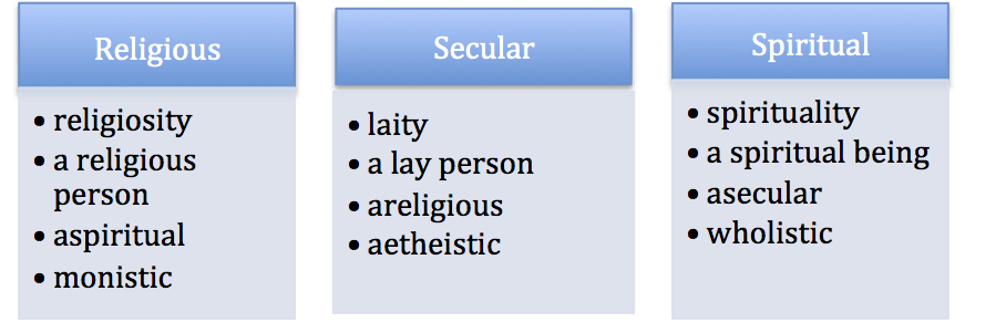 Figure 4. Value-Frames – Religious, Secular and Spiritual